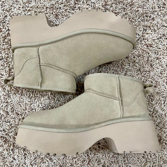 UGG Women’s Classic Ultra Mini New Heights Platform Boots Mustard Seed, Size 11 - Picture 10 of 16